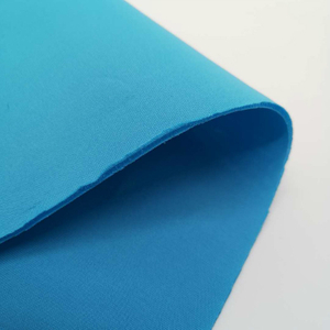 Blue Spandex And Polyester Garment Air Layer Fabric