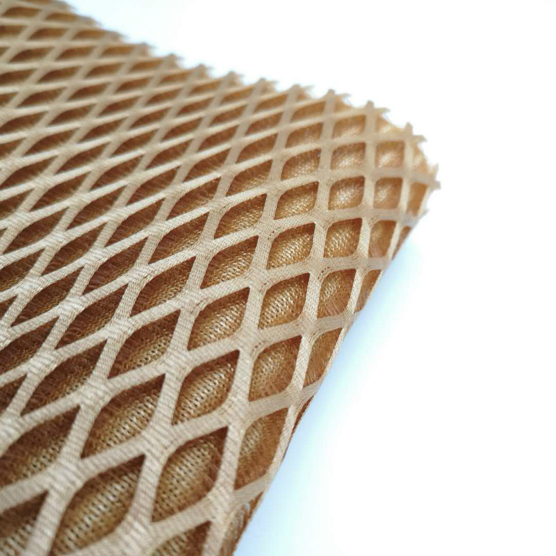 Two-tone Three-dimensional Diamond Hard Polyester 3D Material Mesh Fabric from China manufacturer