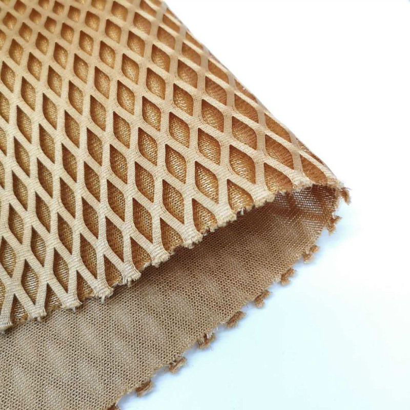 Two-tone Three-dimensional Diamond Hard Polyester 3D Material Mesh Fabric from China manufacturer