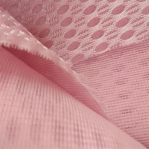 Pink 3d 100% Polyester Mesh Fabric with Good Tridimensional Character