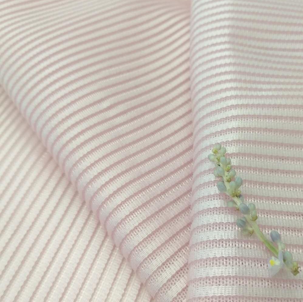 Grey Stock Stripe Air Mesh Fabric for Garments